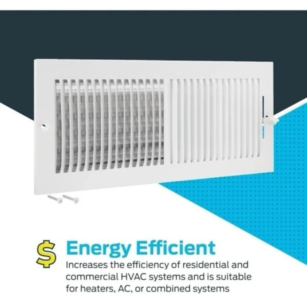 New EZ-FLO 16 x 6 Inch (Duct Opening) White Air Vent Cover for‎ Wall or Ceiling,